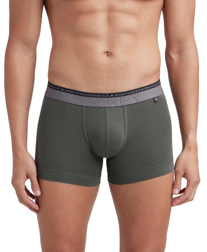 Jockey US60 Men's Super Combed Cotton Elastane Stretch Solid Trunk with Ultrasoft Waistband