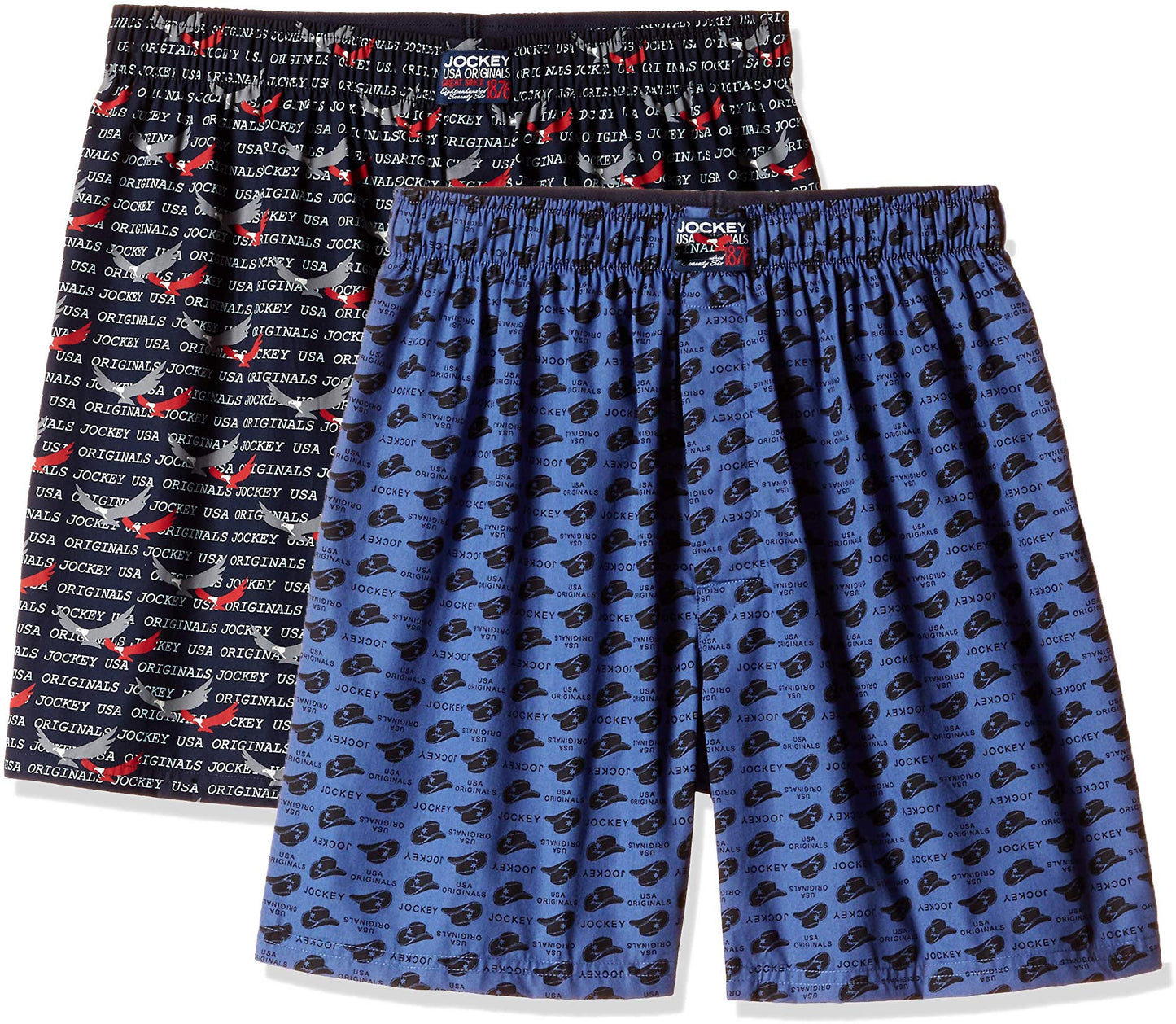 Jockey US57 Men's Super Combed Mercerized Cotton Woven Printed Boxer Shorts with Side Pocket (Pack of 2_Prints May Vary)