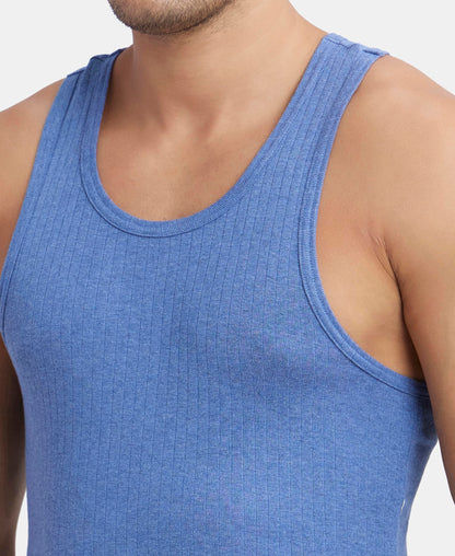 Jockey 9922 Men's Super Combed Cotton Rib Slim Fit Racer Back Styling Round Neck Gym Vest