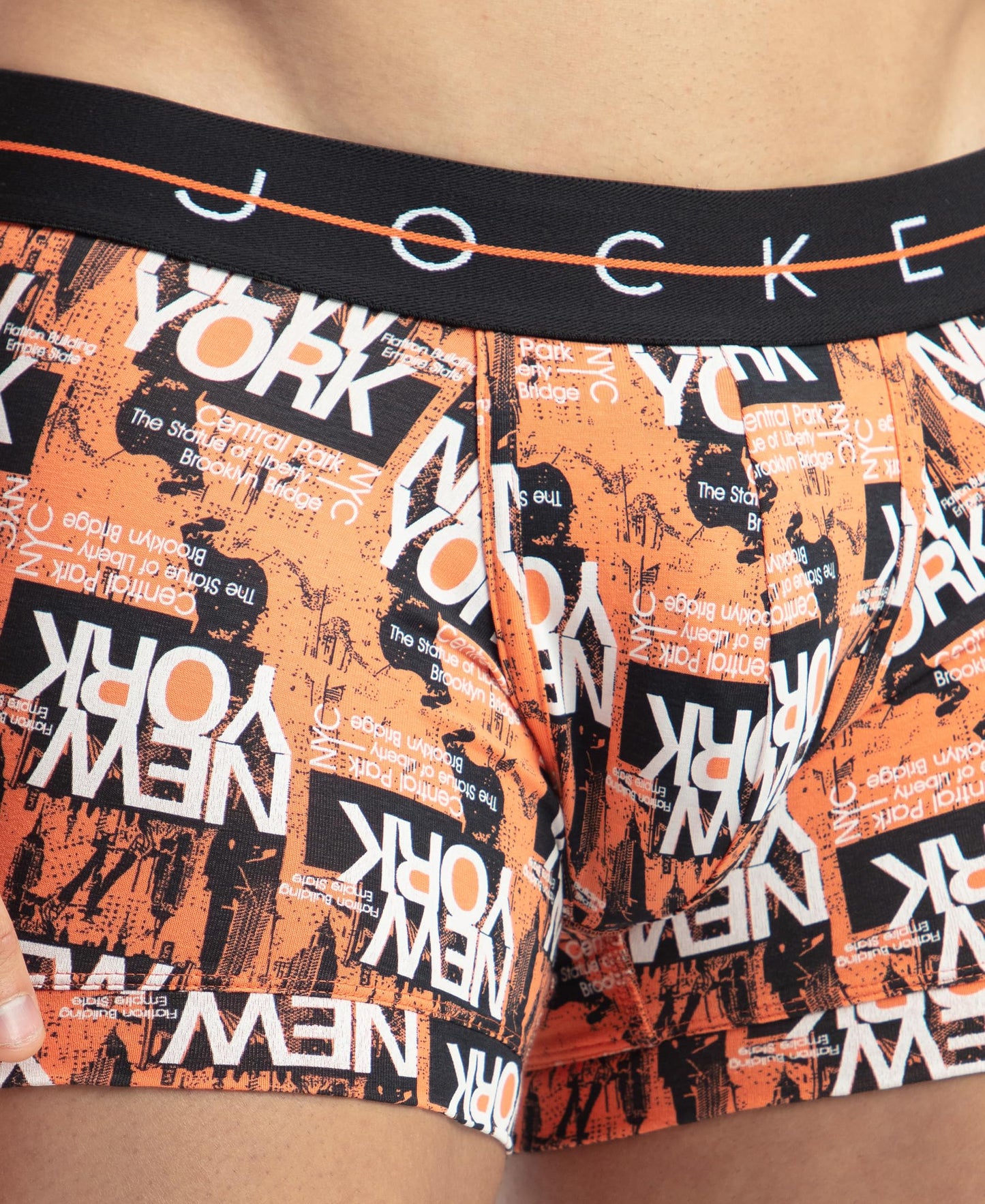Jockey NY02 Men's Super Combed Cotton Elastane Stretch Printed Trunk with Ultrasoft Waistband (Prints May Vary)