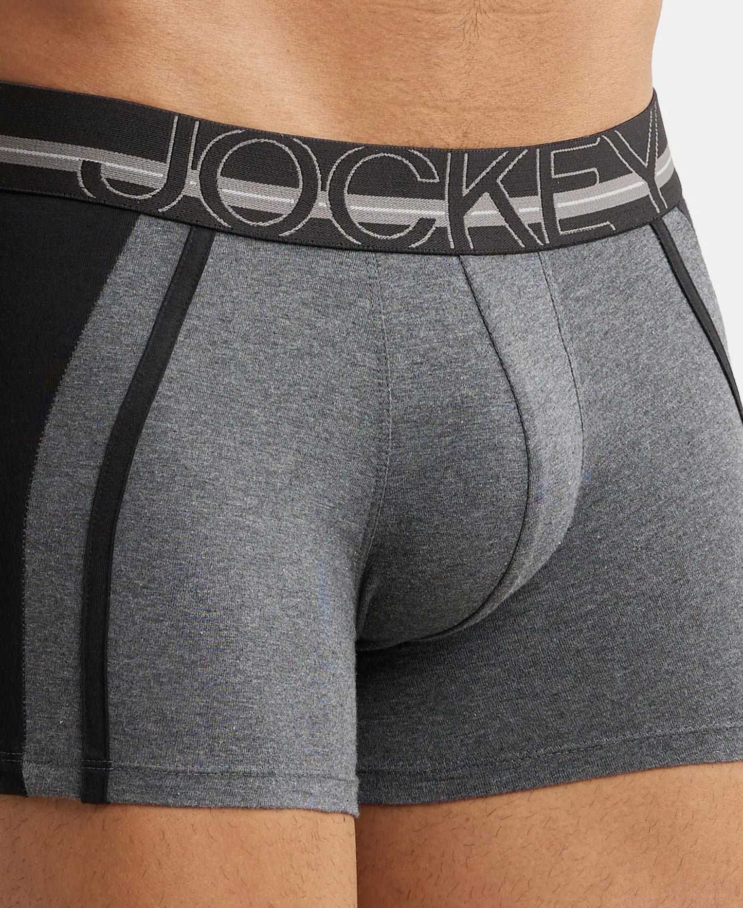 Jockey US21 Men's Super Combed Cotton Elastane Stretch Solid Trunk with Ultrasoft Waistband
