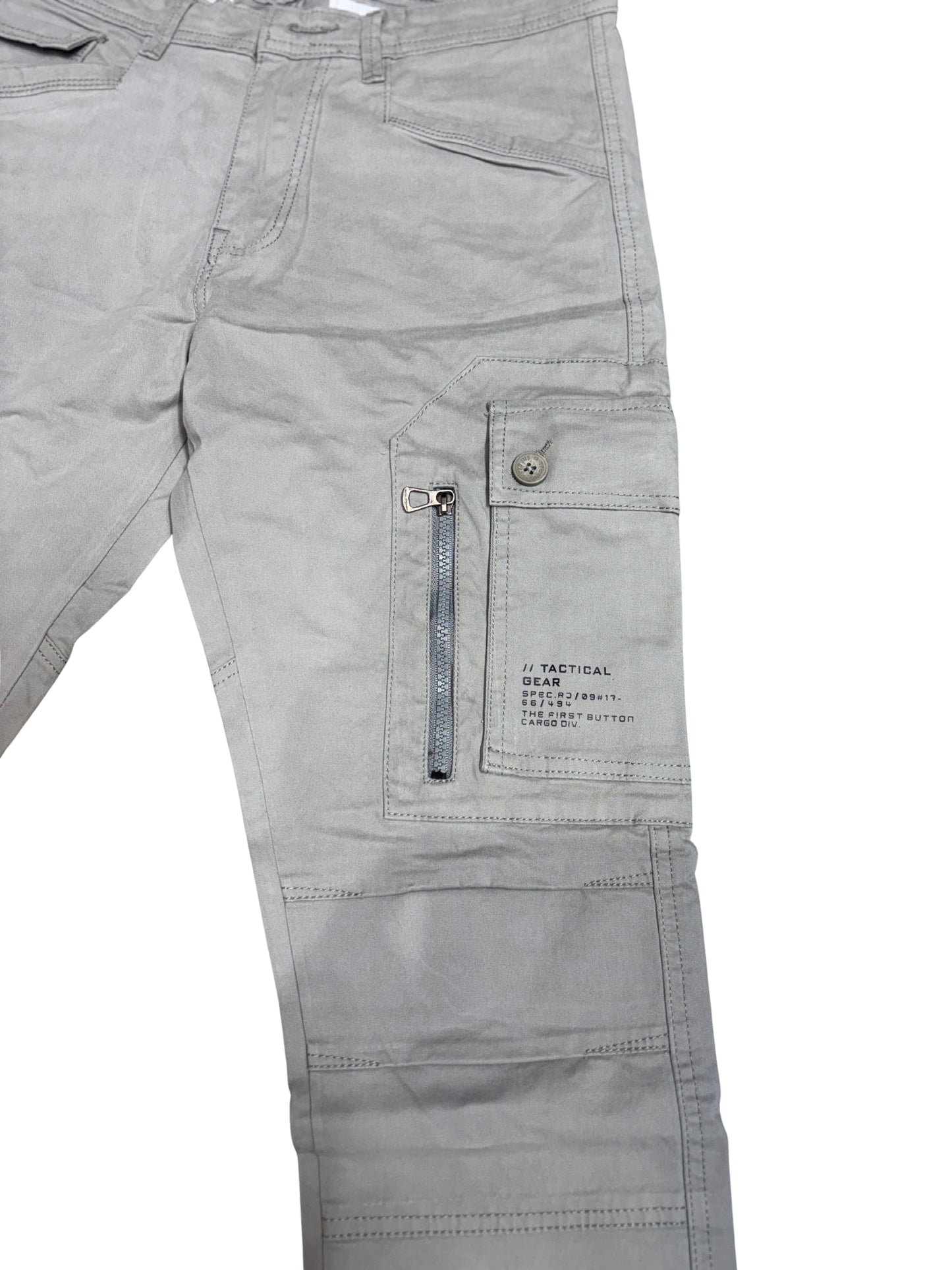 Men's Tactical Cargo Pants – Light Grey | Multi-Pocket Utility Fit