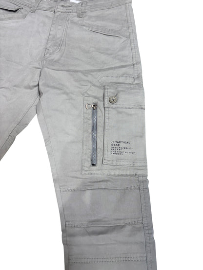Men's Tactical Cargo Pants – Light Grey | Multi-Pocket Utility Fit
