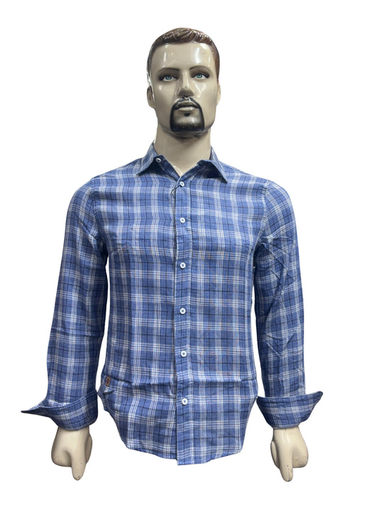 Premium Light Checked Cotton Shirt for Men – Full Sleeves | Stylish Formal & Casual Wear