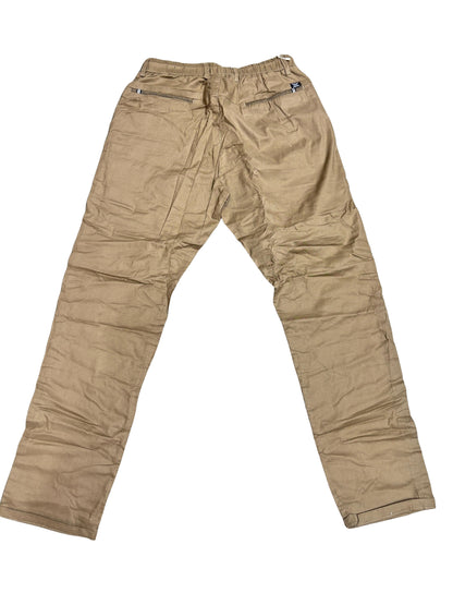 Men's Casual Khaki Jogger Pants with Zipper Pockets