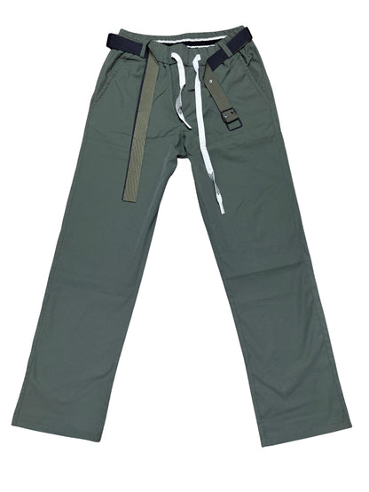 Men’s Loose Fit Track Pants with Dual Belt – Available in Olive, Beige & Navy