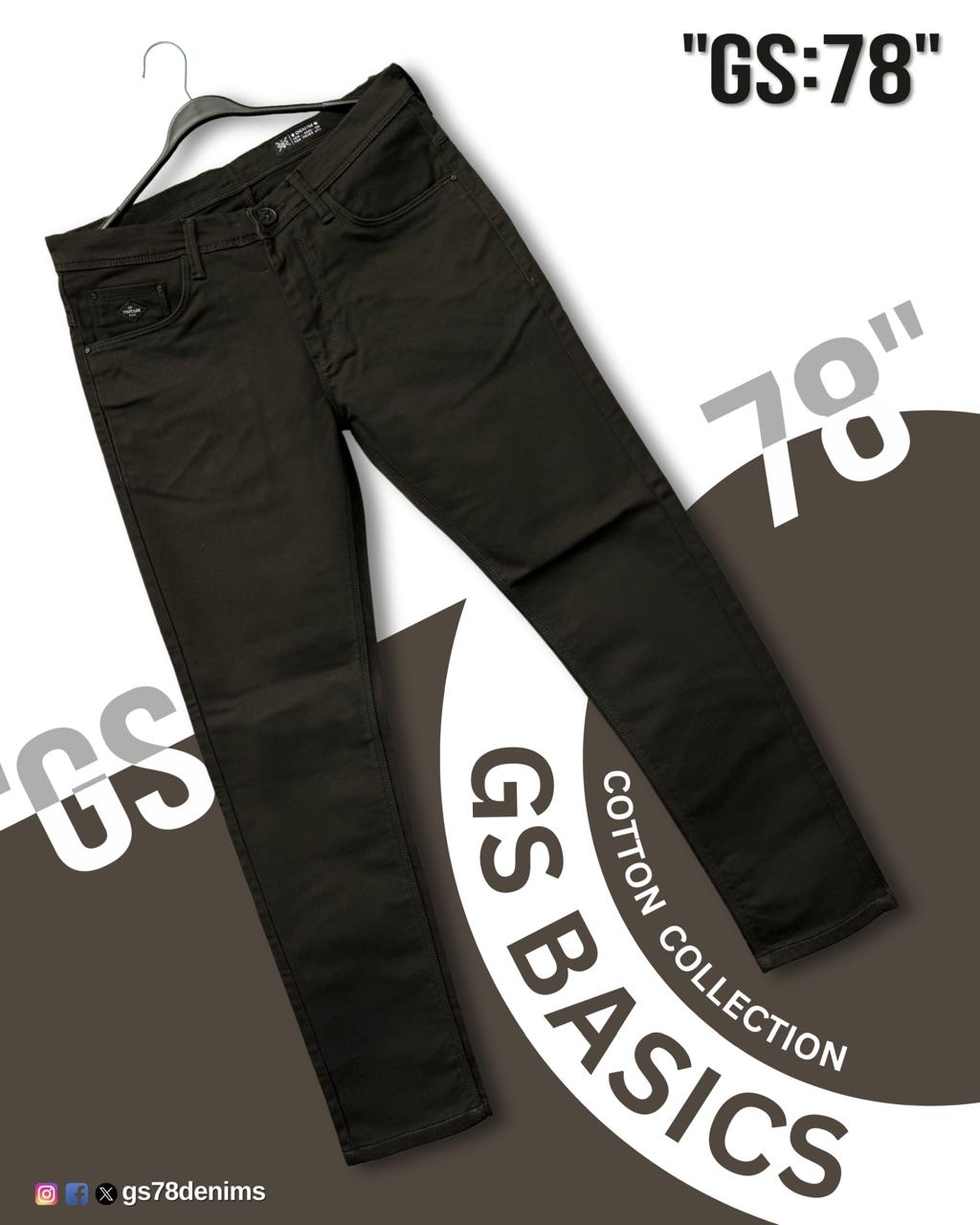 GS:78 Cotton Collection Men's Slim Fit Jeans – Available in 18 Colors