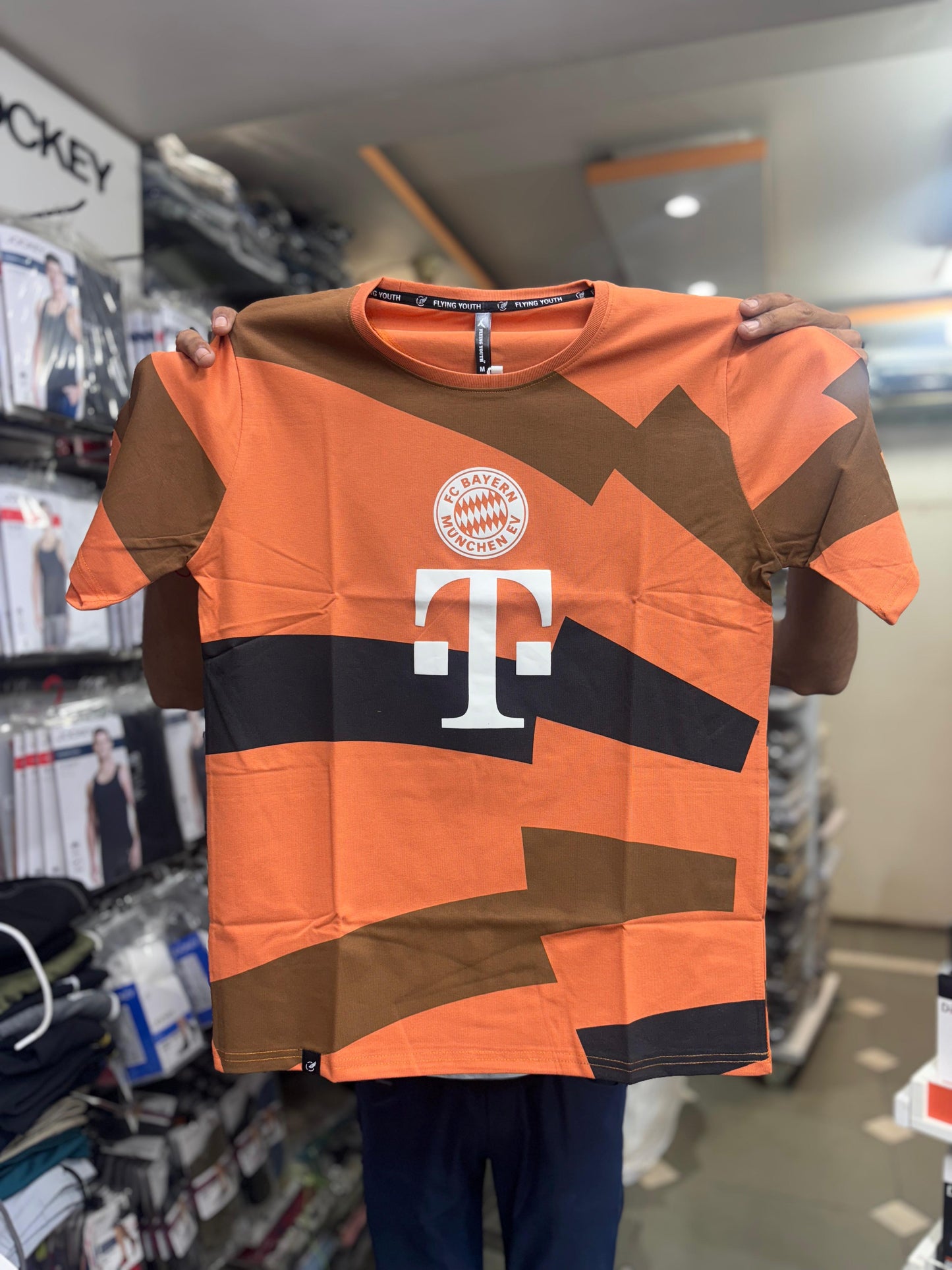 FC Bayern Munich Inspired Fan Jersey T-Shirts – Green & Orange | Stylish Casual Football Tees for Men