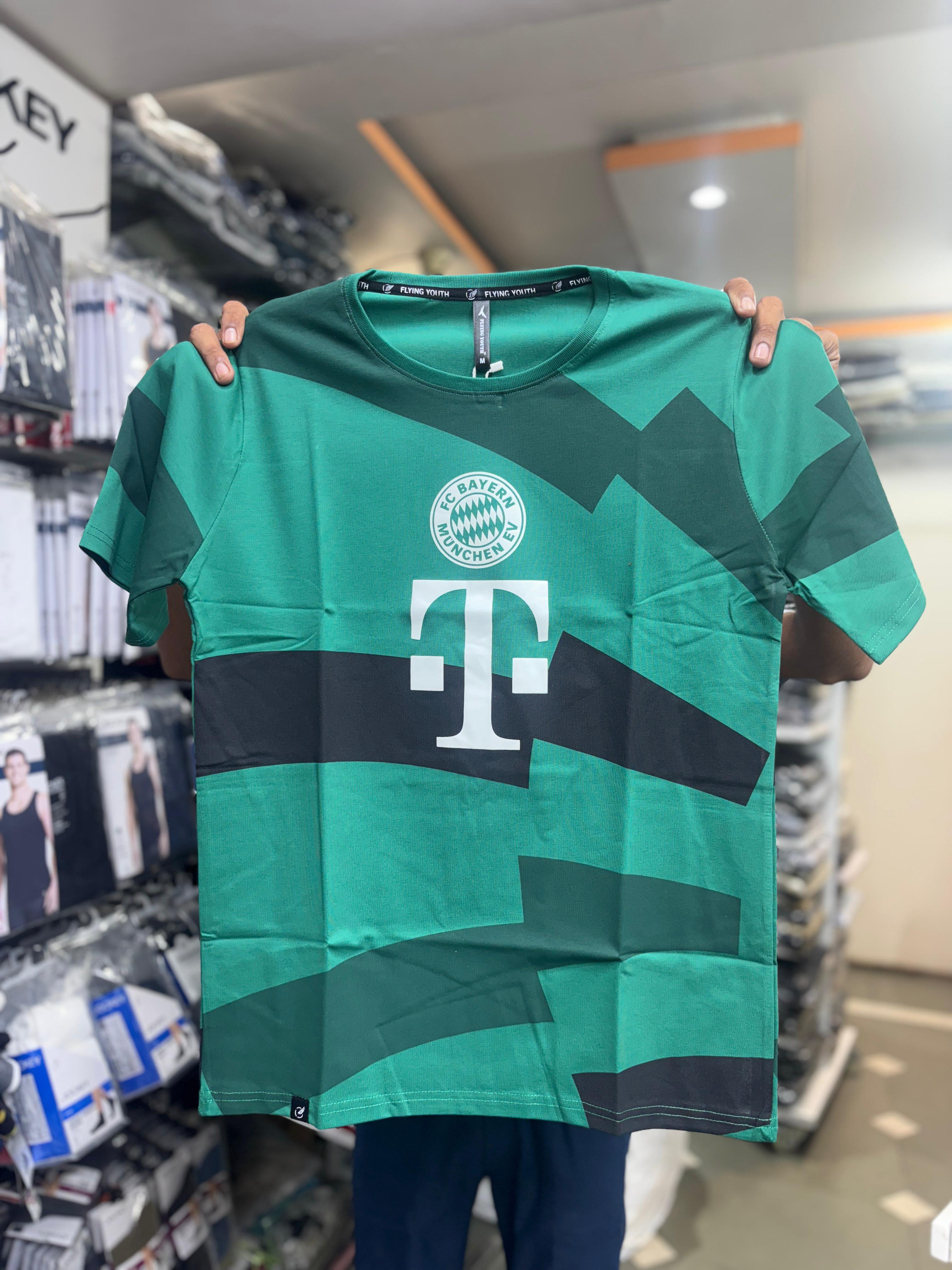 FC Bayern Munich Inspired Fan Jersey T-Shirts – Green & Orange | Stylish Casual Football Tees for Men