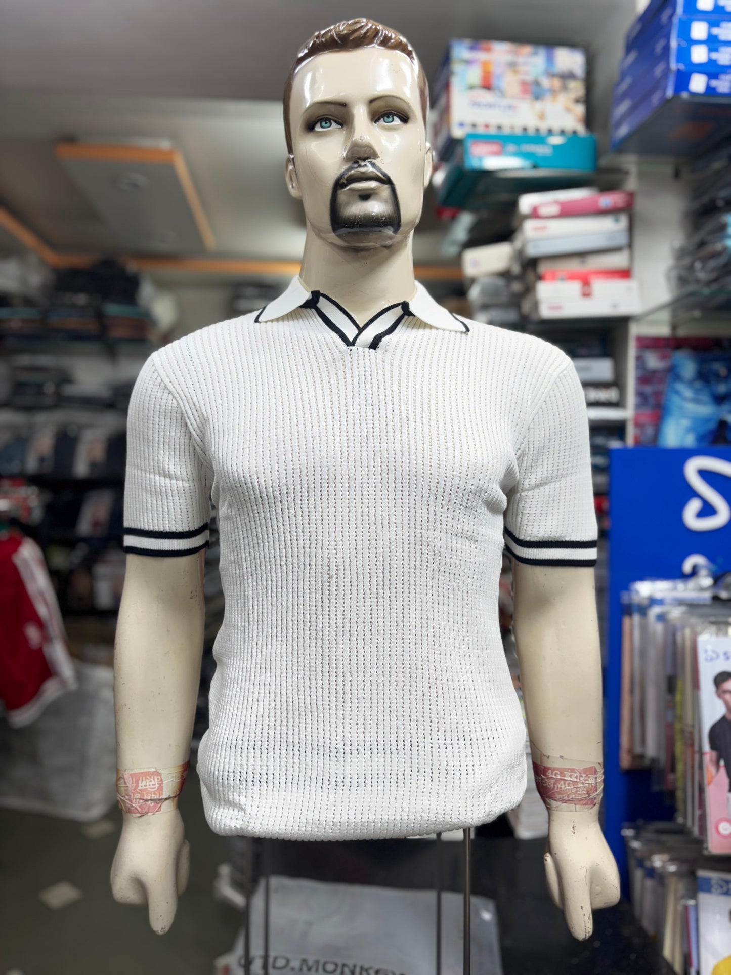 Men's V-Neck Ribbed Polo
