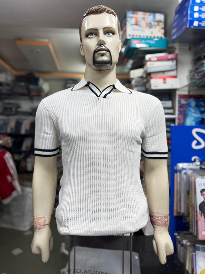 Men's V-Neck Ribbed Polo