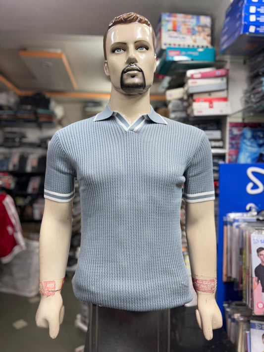 Men's V-Neck Ribbed Polo