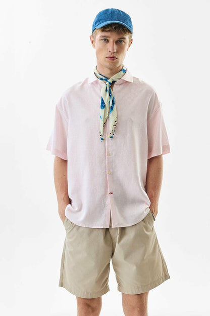 Pastel Mint Casual Half-Sleeve Shirt – Summer Breeze Edition