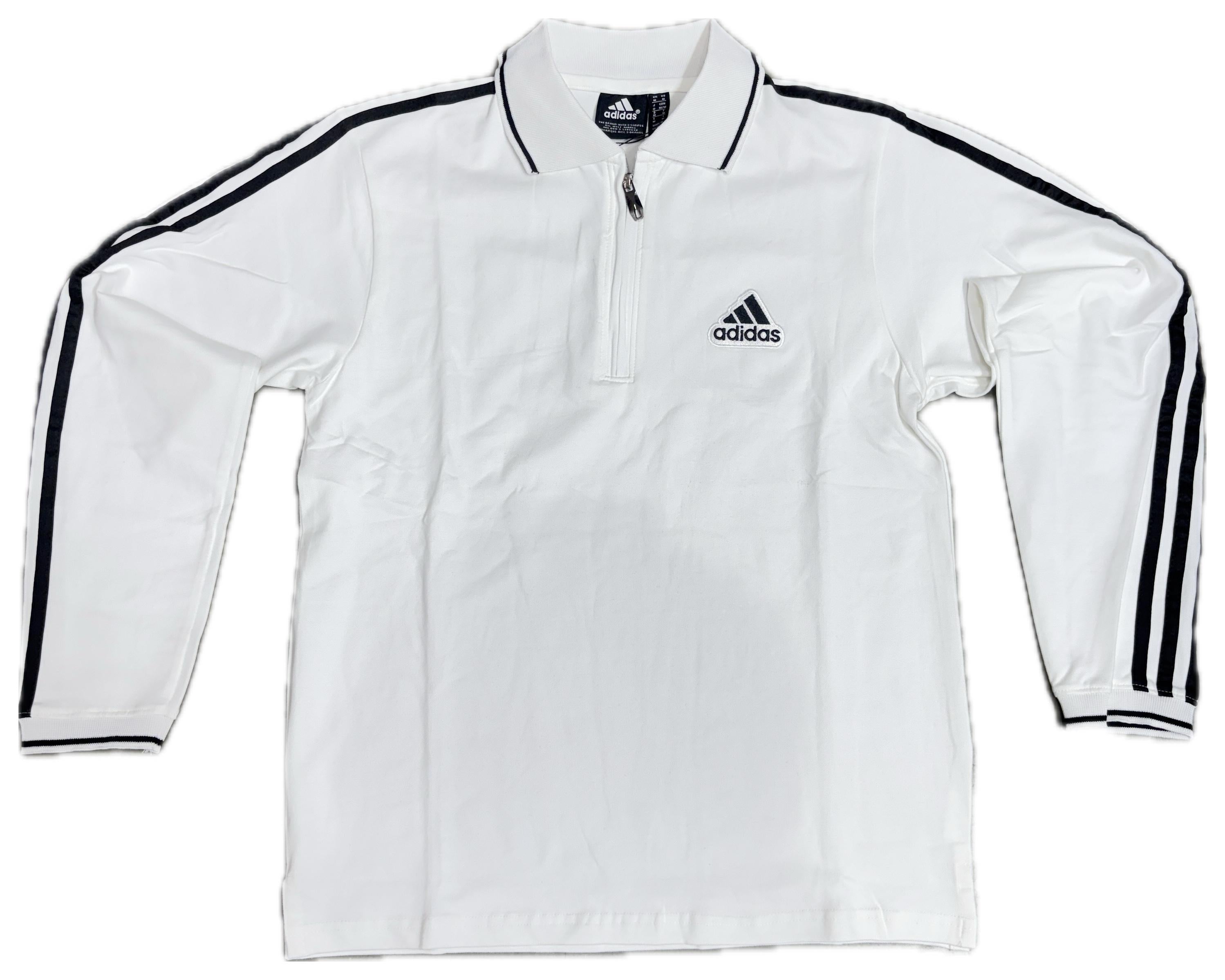 Adidas Classic 3-Stripes Long-Sleeve Half-Zip Polo T-Shirt