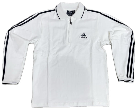 Adidas Classic 3-Stripes Long-Sleeve Half-Zip Polo T-Shirt