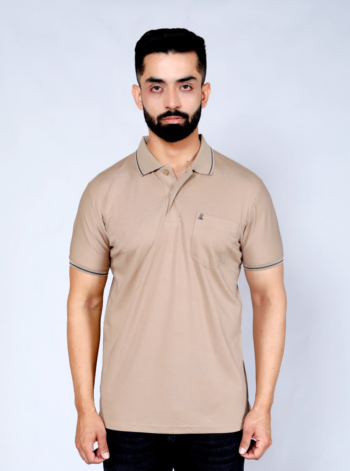 Men's Rich Brown Polo T-Shirt with Pocket | Soft Cotton Blend | Casual & Smart Look