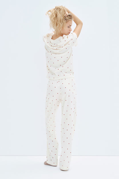 Jersey pyjamas - Cream/Hearts - Ladies | H&M IN